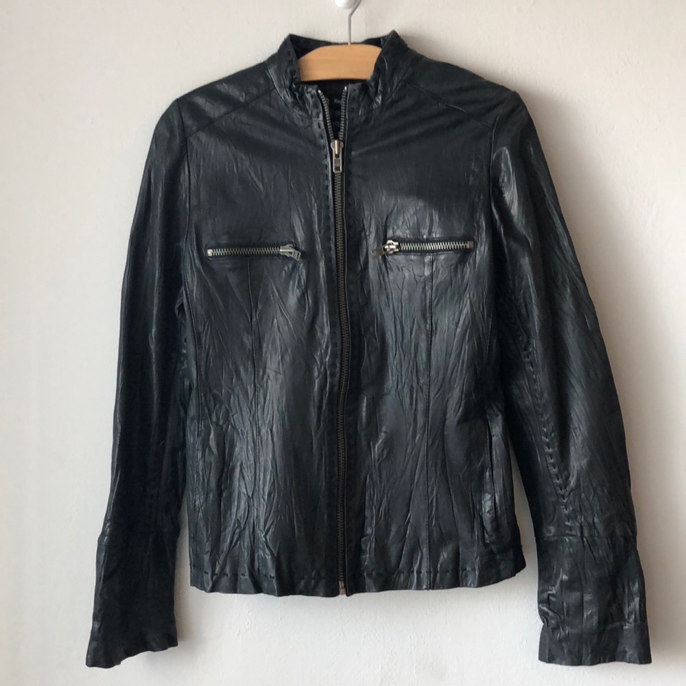 Royal underground stunning leather and silk jacket
